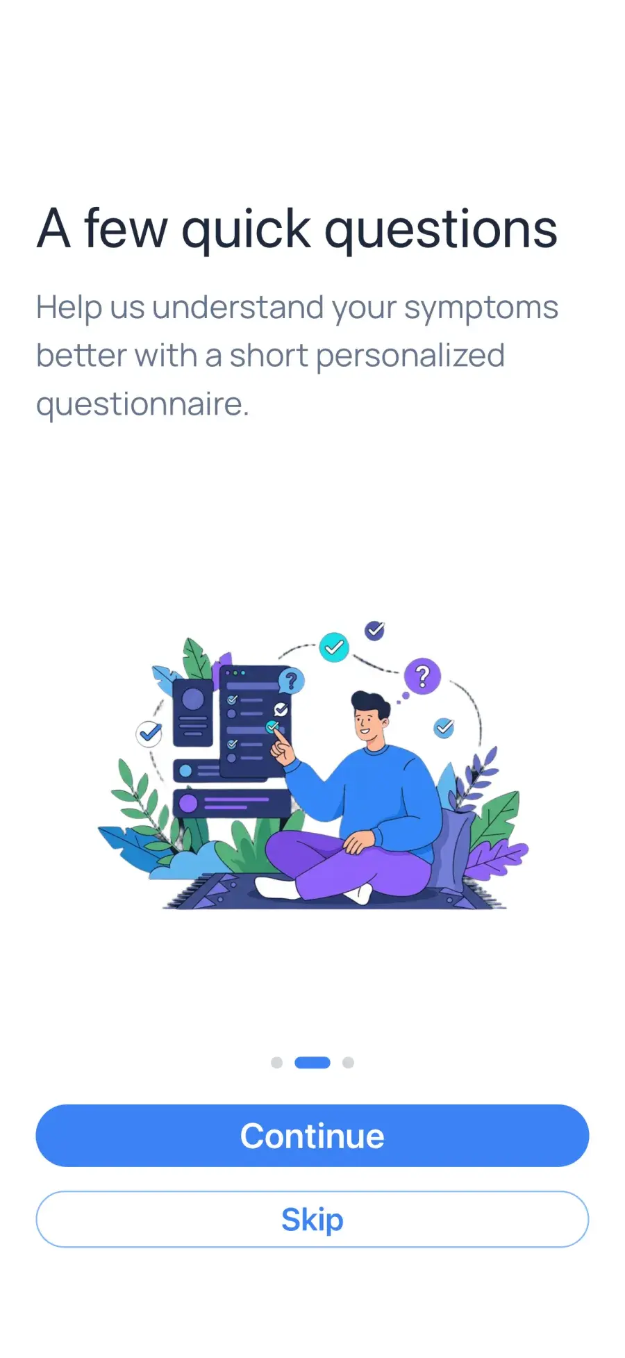 A few quick questions — onboarding